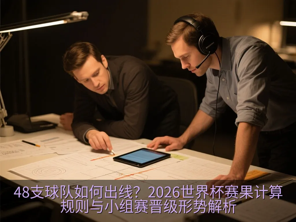 足球战术板与数据分析屏幕，展示出线概率与晋级形势模拟